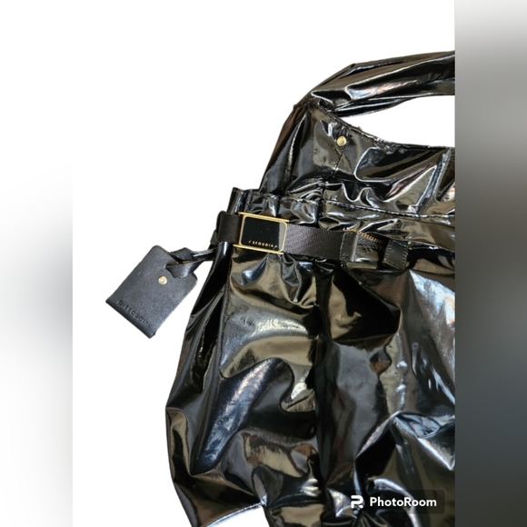 Sequoia Black Patent PVC Purse with lots of pockets - Picture 7 of 7